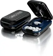 PAIFIEVD Small Pill Cutter, Pill Splitter Pill Cutter for Small or Large Pills, Cuts Vitamins Tablets, Portable Pretty Pill Crusher for Purse Pocket (Black)