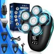 Sakioo Head Shaver, Upgrade 6 in 1 Electric Head Shaver for Bald Men, IPX7 Wa...