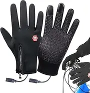 [Generic] Heated Cycling Gloves | Touch Screen Gloves, Heated Mitts, Hand Warmers, Windproof Warm Heated Gloves For Riding, Running, Skiing, Driving
