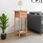 vidaXL Side Table with Drawer 25x25x60cm Solid Wood Walnut HEE
