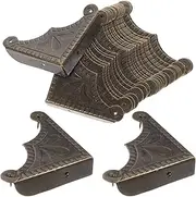 TEHAUX Elegant 30pcs Iron Corner Bumpers Edges Protector for Furniture Cabinet Dresser Safety