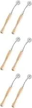 Tofficu 3sets Wooden Handle Steel Toothed Cloth Wheel Tailor Sewing Tool Scanning Line Wheel Cross- Round Delimit 2pcs*3