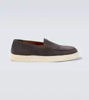 [George Cleverley] George Cleverley Joey II suede penny loafers AU 7 grey