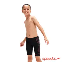 在飛比找PChome24h購物優惠-SPEEDO 男孩 運動及膝泳褲 Plastisol 黑/紅