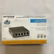 NETGEAR ProSafe Plus Switch 5-Port Gb Ethernet 2 Layer Supported Wall Mountable