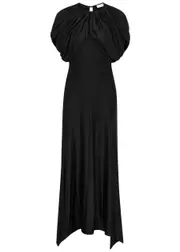 Rabanne Draped Stretch-jersey Maxi Dress - Black - 38 (UK10 / S) 38 (UK10 / S)