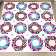 Handmade Original Jelly Rolls Cotton Fabric Patchwork quilt top/topper 86x86"