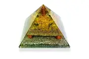Crystal Wonderland Golden Citrine Clear Quartz Point Generator Orgonite Pyramid