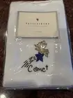 NEW S/9 Pottery barn Reindeer Cloth Embroidered Dinner Napkin in Orginal Package