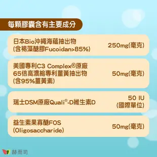 【赫而司】日本沖繩海蘊超級褐藻醣膠PLUS fucoidan(糖膠)全素食膠囊(60顆*1罐)強化自主防禦【赫而司直營】