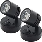 2PCS 12V LED Reading Light for Camper Caravan Van Truck Motorhome Boat Interior Spot Lamp 3W 6500K Natural White RV Travel Bedside Light