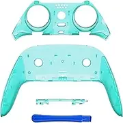 eXtremeRate Top Bottom Decorative Trim Shell Compatible with ps5 Edge Controller DIY Replacement Front Back Clip Shell, Custom Emerald Green Plates Cover Compatible with ps5 Edge Controller