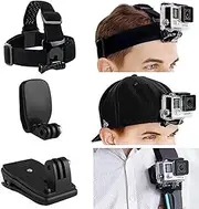 CamKix for Gopro Hero 5, Black, Session, Hero 4, Session, Black, Silver, Hero+ LCD, 3+, 3, 2, 1 - Incl. Head Strap Mount/Hat Quick Clip Mount/Backpack Clip Mount Head & Backpack Mount Bundle