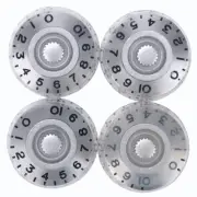 4pcs Acrylic Guitar Knobs Volume Tone Speed Control Knobs Gray with Black words