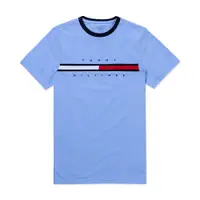 在飛比找PChome24h購物優惠-TOMMY 熱銷刺繡文字Logo圖案短袖T恤-水藍色
