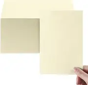 Geosar 200 Sheets Linen Cardstock 4 x 6 Inches Invitation Cardstock Heavyweight Printer Paper Cardstock 92lb 250GSM Card Stock for Printer Index Cards Cover Postcards Blank Note (Pale Yellow)