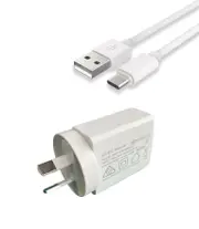 5V DC 2.4A Compact Power Adapter with Type C Plug - White