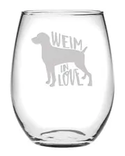 Susquehanna Glass 21oz Weim in Love Stemless Wine Set of 4
