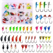 48Pcs/Box Winter Ice Fishing Lure Jig Head Small Ice Fishing Hook For Lure Worm