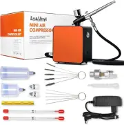 Mini Airbrush Kit with Air Compressor,40 PSI w/0.2/0.3/0.5mm Nozzle/Cleaning Kit