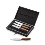 Schmidt Brothers Bonded Teak 4-Piece Jumbo Steak Knife Set