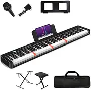 Foldable Digital Piano, 88 Weighted Keys Full Size Electric Piano Keyboard, Portable Keyboard Piano with Bluetooth Midi,Electric Piano for Beginners Adult Kid