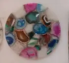 12" Multi Agate Stone Round Small Coffee Table Top For Home Decor