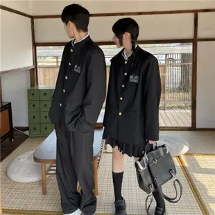 【三件套】DK制服男JK女制服日系詰襟西裝套裝情侶裝國中學院風中山裝熱血高校校服學生畢業班服