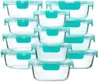 24-Piece Glass Food Storage Containers with Locking Lids,Glass Meal Prep Cont...