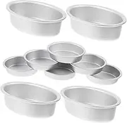 FUNOMOCYA 10pcs Oval Cheese Pan Set Baking Pan Cake Mold Flan Pan Mini Cake Pans for