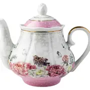 Roses & Butterflies Floral Decorative Pink Teapot 1200ml