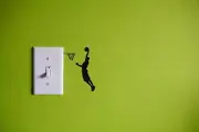 Light Switch BASKETBALL Star Decal / 4" Vinyl Kids Room Wall Graphic Sticker