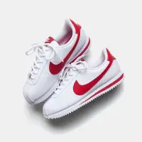 在飛比找蝦皮購物優惠-Nike Cortez (GS) 皮革 鐵牌 鐵環 鐵扣 白