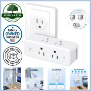 Outlet Extender Surge Protector 6 AC Outlets 360° Rotating Wall Adapter