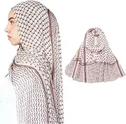 [Vamotto] Womens Fashion Hijabs Long Big Scarves Grid Large Head Wrap Scarf Plaid Sun Protection Hijab,180 * 70cm Chiffon Hijab Scarfs for Women Premium Headscarf Jersey Hijab for Women Muslim Hijab