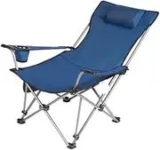 Outdoor Folding Lounge Chair Portable Lunch Break Backrest Leisure Chair Camping Camping Beach Chair Fishing Chair (Color : Blue)