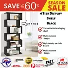 6 Tier Display Cabinet Bookcase Display Shelf Storage Cabinet shelves Black
