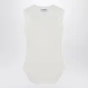[The Attico] Reese White Jersey Tank Top 40 IT White