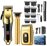 USB Rechargeable Hair Trimmer for Men, 3-Piece Set with Oil and Electric Trimmers, Ideal for Home Use