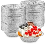 Aluminum Cake Cup Mould,120PCS Make Cake Cup Foil Tart Pot,8.2oZ Foil Tart Pans Used for Baking,Storage and Reheating Pies, Aluminum Plates for Baking, Cooking