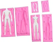 2 Packs Man Woman Male Female Body Model Dolls Silicone Fondant Molds Plaster Clay Mold Chocolate Biscuit Sugar Craft Ice Mould DIY Cake Decorating Supplies Baking Tools
