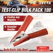 PROJECTA Red 100Amp Black Test Clips Positive and negative - BULK PACK 100