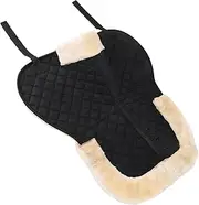 LOCADENCE English Half Saddle Pad, Polyester Faux Wool Shock Absorption Anti Slip Breathable Horse Saddle Pad for Training Competition