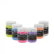 6 x 250ml Textile Pearlescent Metallic Screen Printing Inks