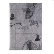 For Huawei M5 10.8 inch Map Pattern Horizontal Flip PU Leather Case with Holder & Wallet(Grey)