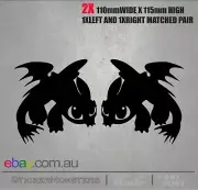 How to Train Your Dragon PAIR TOOTHLESS Stickers Decals 115 Car Van Ute Movie.