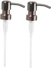 VALICLUD 2pcs Stylish Stainless Steel Lotion Dispenser Pump Electroplated Antique Finish for Soap Liquid Bottles Modern Design for Bathroom and Kitchen Use