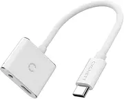 Cygnett Essentials USB-C Audio and Charge Adapter, White