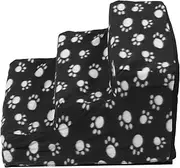 Happyyami Pet Play Stairs Foam Dog Steps Non-Slip Pet Ramp 3 Tiers Dog Ramp Pet Stair Ramp Dog Sofa Ramp Dog Ladder Small Dogs Stairs Wide Deep Pet Steps Soft Dog Stairs Puppy Flannel Black