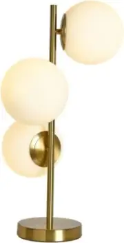 Globe Table Lamp 3-Light Gold Mid Century Table Lamp with Frosted White Glass G